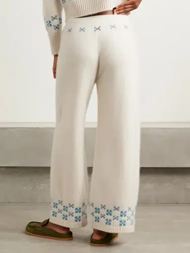 Calle Del Mar Winter Fair Isle Cashmere Wide-leg Pants | Thumbnail 4 Calle Del Mar Winter Fair Isle Cashmere Wide-leg Pants | Thumbnail 4