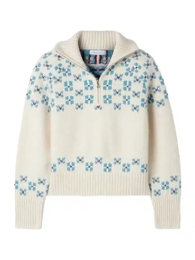 Calle Del Mar Winter Fair Isle Cashmere Half-zip Sweater | Thumbnail 1 Calle Del Mar Winter Fair Isle Cashmere Half-zip Sweater | Thumbnail 1