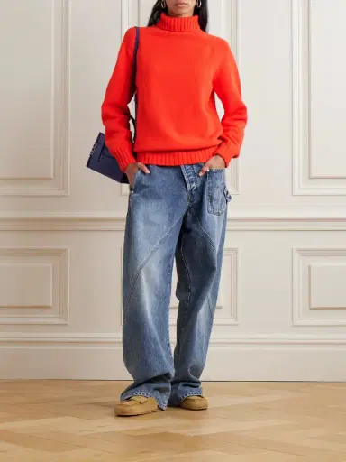 JW Anderson Embroidered Merino Wool Turtleneck Sweater | Thumbnail 2 JW Anderson Embroidered Merino Wool Turtleneck Sweater | Thumbnail 2