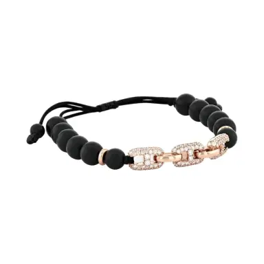 Alberto Milani Alberto Milani 18K Rose Gold Diamond & Onyx Cord Bracelet by The Solist | Thumbnail 1 Alberto Milani Alberto Milani 18K Rose Gold Diamond & Onyx Cord Bracelet by The Solist | Thumbnail 1