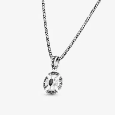 Armenta Armenta Romero Grey Sterling Silver Tiger Eye Round Enhancer Necklace by The Solist | Thumbnail 2 Armenta Armenta Romero Grey Sterling Silver Tiger Eye Round Enhancer Necklace by The Solist | Thumbnail 2