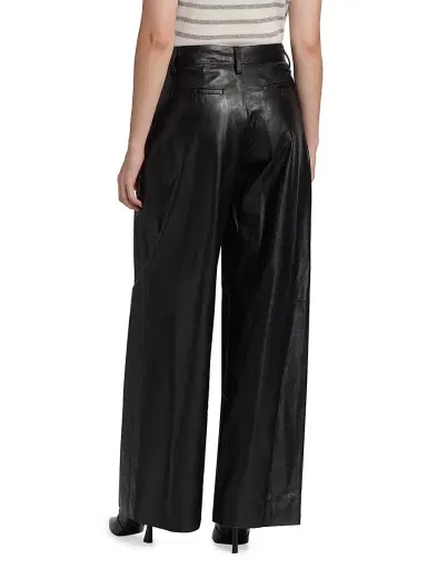 SIMKHAI Women's Kobie Leather Wide-Leg Pants - Black | Thumbnail 5 SIMKHAI Women's Kobie Leather Wide-Leg Pants - Black | Thumbnail 5