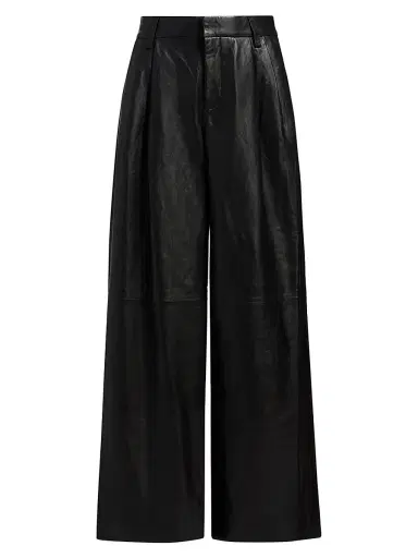 SIMKHAI Women's Kobie Leather Wide-Leg Pants - Black | Thumbnail 1 SIMKHAI Women's Kobie Leather Wide-Leg Pants - Black | Thumbnail 1