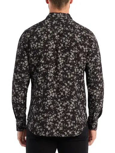 Robert Graham Men's Angola Burnout Plaid Shirt - Black | Thumbnail 4 Robert Graham Men's Angola Burnout Plaid Shirt - Black | Thumbnail 4