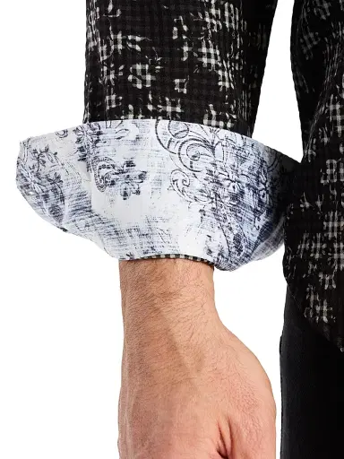 Robert Graham Men's Angola Burnout Plaid Shirt - Black | Thumbnail 5 Robert Graham Men's Angola Burnout Plaid Shirt - Black | Thumbnail 5