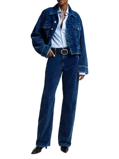 7 For All Mankind Women's Oli Cropped Trucker Jacket - Oxnard - Size Small | Thumbnail 2 7 For All Mankind Women's Oli Cropped Trucker Jacket - Oxnard - Size Small | Thumbnail 2