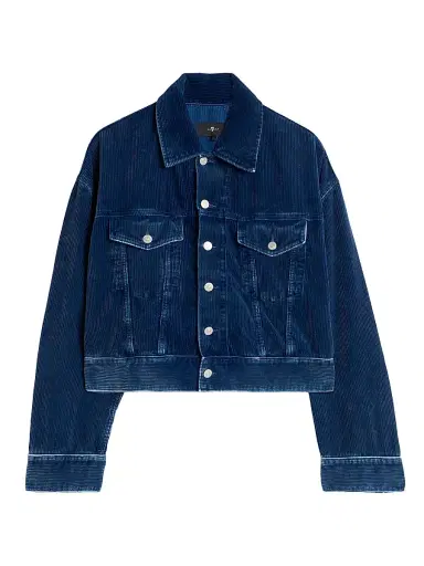 7 For All Mankind Women's Oli Cropped Trucker Jacket - Oxnard - Size Small | Thumbnail 1 7 For All Mankind Women's Oli Cropped Trucker Jacket - Oxnard - Size Small | Thumbnail 1