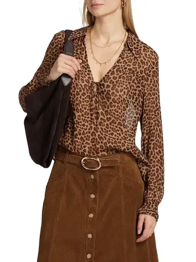 PAIGE Women's Artois Printed Silk Blouse - Natural Multi | Thumbnail 3 PAIGE Women's Artois Printed Silk Blouse - Natural Multi | Thumbnail 3