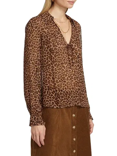 PAIGE Women's Artois Printed Silk Blouse - Natural Multi | Thumbnail 4 PAIGE Women's Artois Printed Silk Blouse - Natural Multi | Thumbnail 4