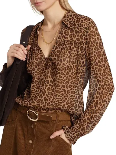 PAIGE Women's Artois Printed Silk Blouse - Natural Multi | Thumbnail 6 PAIGE Women's Artois Printed Silk Blouse - Natural Multi | Thumbnail 6