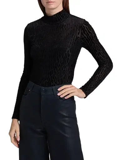 PAIGE Women's Ursula Leopard-Print Top - Black | Thumbnail 3 PAIGE Women's Ursula Leopard-Print Top - Black | Thumbnail 3