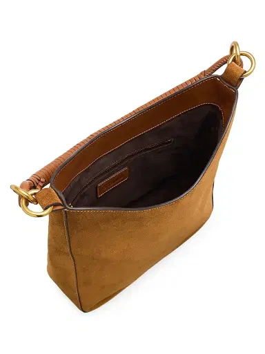 STAUD Women's Mel Suede Shoulder Bag - Tan | Thumbnail 4 STAUD Women's Mel Suede Shoulder Bag - Tan | Thumbnail 4