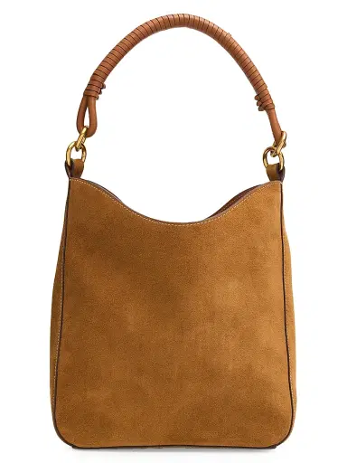 STAUD Women's Mel Suede Shoulder Bag - Tan | Thumbnail 1 STAUD Women's Mel Suede Shoulder Bag - Tan | Thumbnail 1