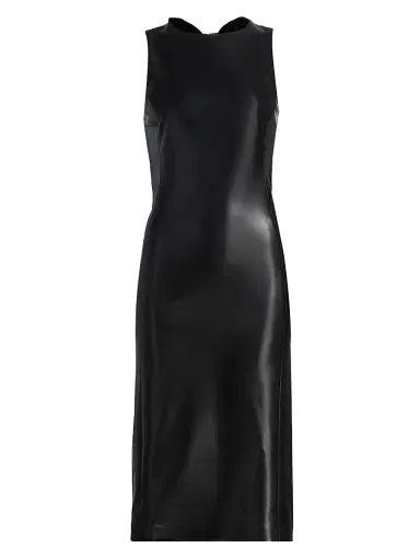 ALICE + OLIVIA Women's Wynell Velvet Bow-Detail Faux-Leather Midi-Dress - Black | Thumbnail 1 ALICE + OLIVIA Women's Wynell Velvet Bow-Detail Faux-Leather Midi-Dress - Black | Thumbnail 1