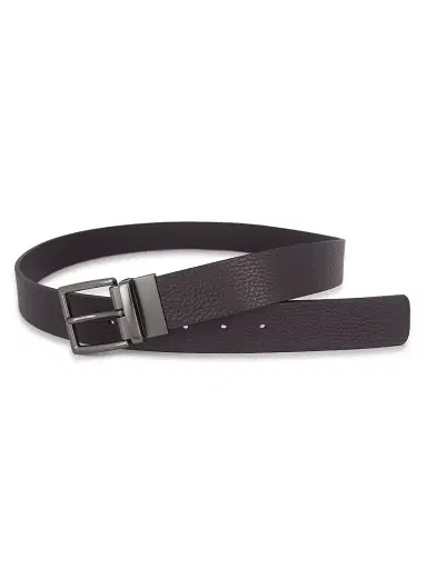 Vince Men's Pebble Leather Belt - Cacao Pebble Cacao Smooth | Thumbnail 1 Vince Men's Pebble Leather Belt - Cacao Pebble Cacao Smooth | Thumbnail 1