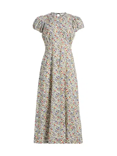 DÔEN Women's Rhodia Floral Cotton Midi-Dress - Creme Prairie De Montagne | Thumbnail 1 DÔEN Women's Rhodia Floral Cotton Midi-Dress - Creme Prairie De Montagne | Thumbnail 1