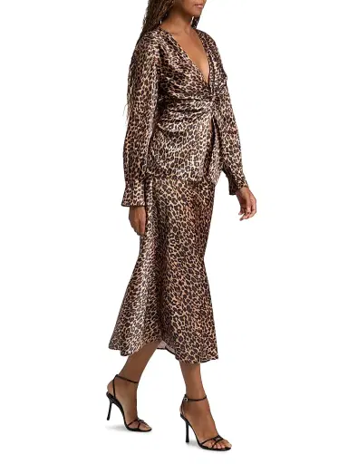 Toccin Women's Viv Leopard-Print Satin Maxi Slip Skirt - Leopard | Thumbnail 2 Toccin Women's Viv Leopard-Print Satin Maxi Slip Skirt - Leopard | Thumbnail 2