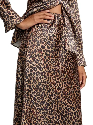 Toccin Women's Viv Leopard-Print Satin Maxi Slip Skirt - Leopard | Thumbnail 6 Toccin Women's Viv Leopard-Print Satin Maxi Slip Skirt - Leopard | Thumbnail 6