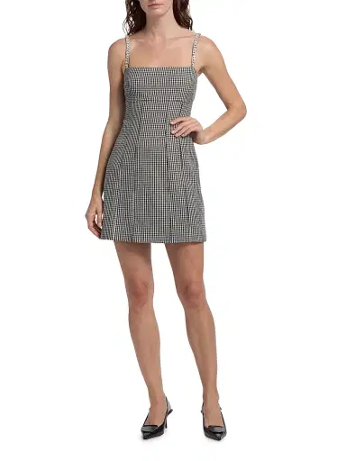 Toccin Women's Luca Embellished Houndstooth Minidress - Jet Optic | Thumbnail 2 Toccin Women's Luca Embellished Houndstooth Minidress - Jet Optic | Thumbnail 2
