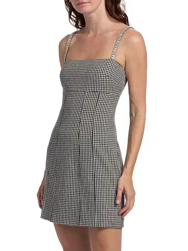 Toccin Women's Luca Embellished Houndstooth Minidress - Jet Optic | Thumbnail 4 Toccin Women's Luca Embellished Houndstooth Minidress - Jet Optic | Thumbnail 4