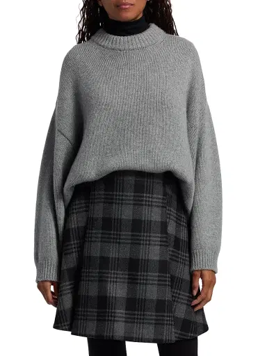 Proenza Schouler Women's Ruthi Chunky Cashmere Sweater - Grey Melange | Thumbnail 3 Proenza Schouler Women's Ruthi Chunky Cashmere Sweater - Grey Melange | Thumbnail 3