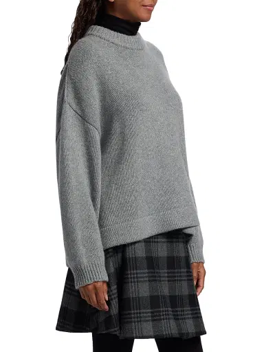 Proenza Schouler Women's Ruthi Chunky Cashmere Sweater - Grey Melange | Thumbnail 4 Proenza Schouler Women's Ruthi Chunky Cashmere Sweater - Grey Melange | Thumbnail 4