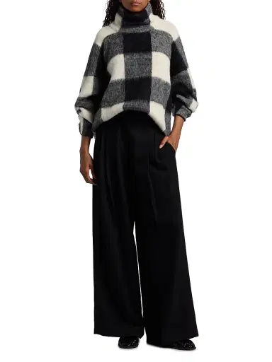 Proenza Schouler Women's Kai Brushed Plaid Sweater | Thumbnail 2 Proenza Schouler Women's Kai Brushed Plaid Sweater | Thumbnail 2