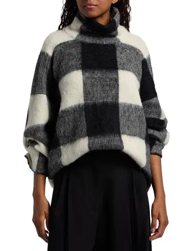 Proenza Schouler Women's Kai Brushed Plaid Sweater | Thumbnail 3 Proenza Schouler Women's Kai Brushed Plaid Sweater | Thumbnail 3