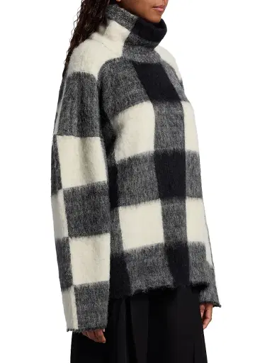 Proenza Schouler Women's Kai Brushed Plaid Sweater | Thumbnail 4 Proenza Schouler Women's Kai Brushed Plaid Sweater | Thumbnail 4