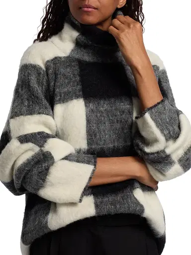 Proenza Schouler Women's Kai Brushed Plaid Sweater | Thumbnail 6 Proenza Schouler Women's Kai Brushed Plaid Sweater | Thumbnail 6