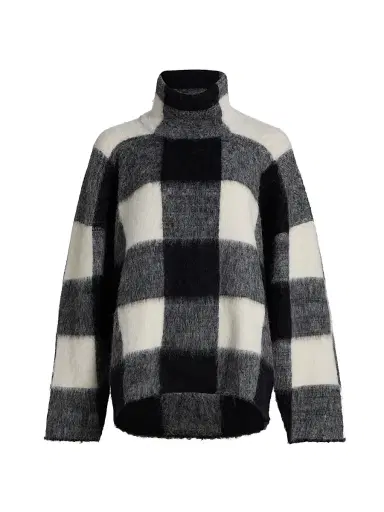 Proenza Schouler Women's Kai Brushed Plaid Sweater | Thumbnail 1 Proenza Schouler Women's Kai Brushed Plaid Sweater | Thumbnail 1
