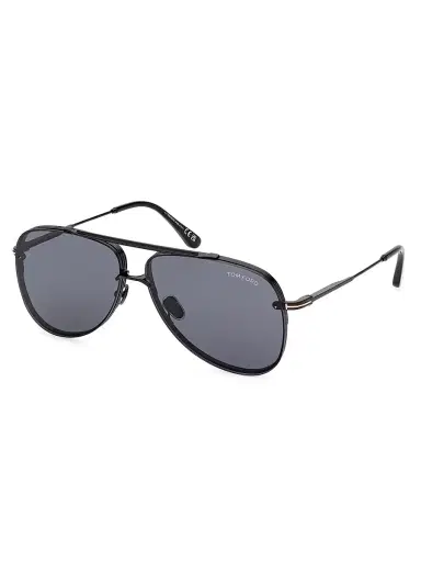 Tom Ford Women's Leon 62MM Aviator Sunglasses - Shiny Black Smoke | Thumbnail 2 Tom Ford Women's Leon 62MM Aviator Sunglasses - Shiny Black Smoke | Thumbnail 2
