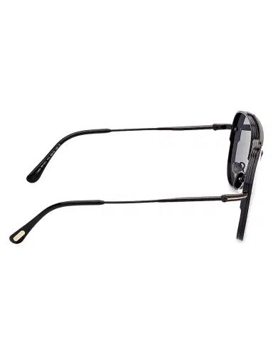 Tom Ford Women's Leon 62MM Aviator Sunglasses - Shiny Black Smoke | Thumbnail 6 Tom Ford Women's Leon 62MM Aviator Sunglasses - Shiny Black Smoke | Thumbnail 6