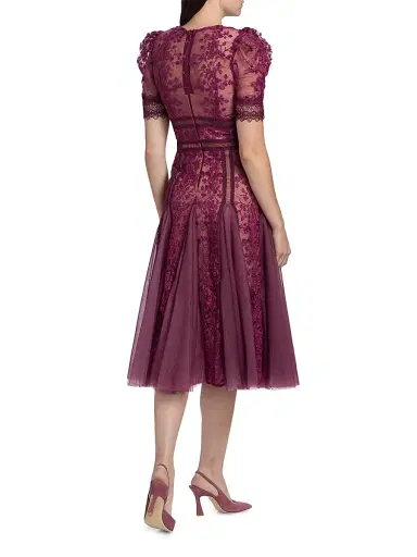 Bronx and Banco Women's Megan Lace & Tulle Midi-Dress - Burgundy | Thumbnail 5 Bronx and Banco Women's Megan Lace & Tulle Midi-Dress - Burgundy | Thumbnail 5