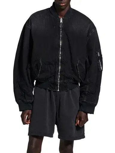 Balenciaga Men's Standard Denim Bomber Jacket - Black - Size XL | Thumbnail 3 Balenciaga Men's Standard Denim Bomber Jacket - Black - Size XL | Thumbnail 3