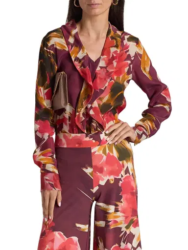 Chiara Boni La Petite Robe Women's Rottil Floral Silk Chiffon Top | Thumbnail 3 Chiara Boni La Petite Robe Women's Rottil Floral Silk Chiffon Top | Thumbnail 3