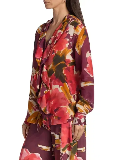 Chiara Boni La Petite Robe Women's Rottil Floral Silk Chiffon Top | Thumbnail 4 Chiara Boni La Petite Robe Women's Rottil Floral Silk Chiffon Top | Thumbnail 4