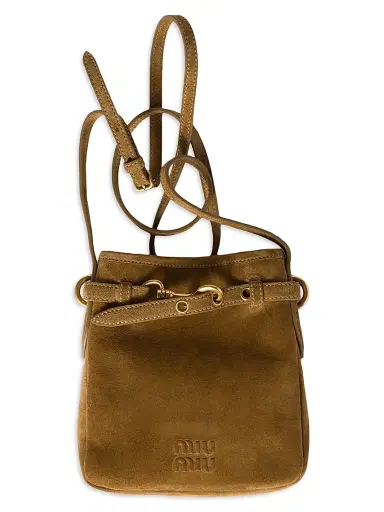 Miu Miu Women's Suede Pouch - Brown | Thumbnail 6 Miu Miu Women's Suede Pouch - Brown | Thumbnail 6