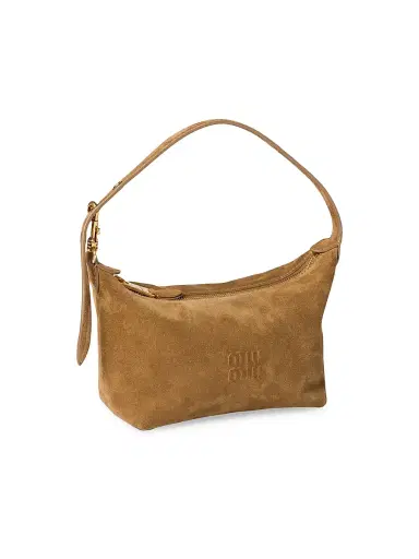 Miu Miu Women's Suede Pouch Top Handle Bag - Beige | Thumbnail 2 Miu Miu Women's Suede Pouch Top Handle Bag - Beige | Thumbnail 2