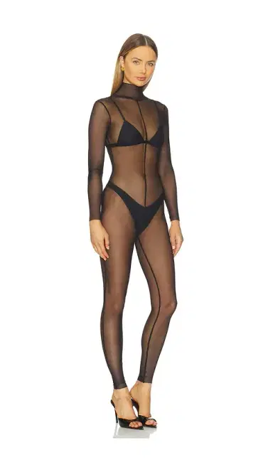 Norma Kamali Long Sleeve Slim Fit Turtleneck Catsuit | Thumbnail 2 Norma Kamali Long Sleeve Slim Fit Turtleneck Catsuit | Thumbnail 2