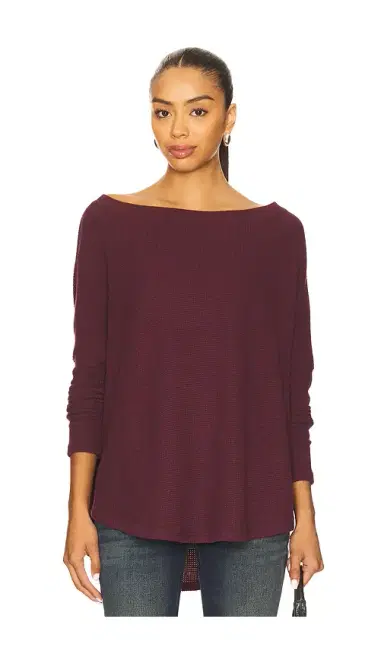 Free People x We The Free Latte Blues Thermal Solid In Chocolate Grape | Thumbnail 1 Free People x We The Free Latte Blues Thermal Solid In Chocolate Grape | Thumbnail 1