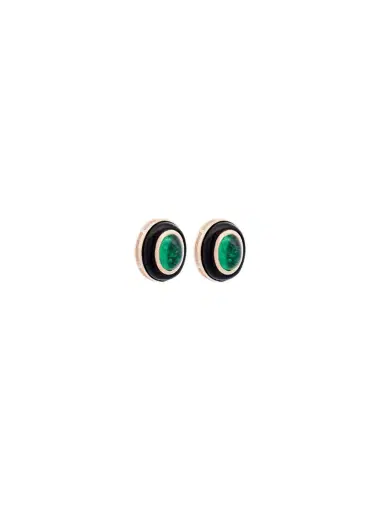 Wish Fine Jewelry 1.40ct Emerald Onyx 14K Gold Stud Earrings | Thumbnail 2 Wish Fine Jewelry 1.40ct Emerald Onyx 14K Gold Stud Earrings | Thumbnail 2
