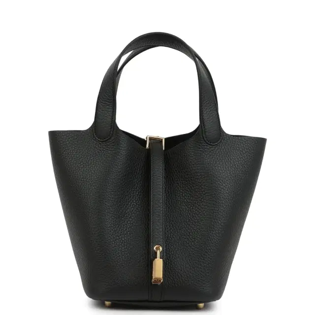 Hermes Picotin Lock 18 Black Clemence Gold Hardware Hermes Picotin Lock 18 Black Clemence Gold Hardware