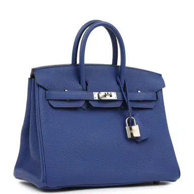 HERMÈS Pre-owned Hermes Birkin 25 Bleu Electric Togo Palladium Hardware | Thumbnail 2 HERMÈS Pre-owned Hermes Birkin 25 Bleu Electric Togo Palladium Hardware | Thumbnail 2