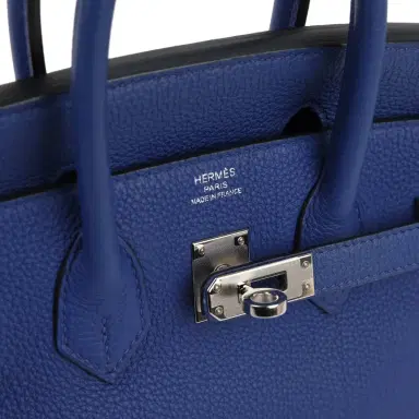 HERMÈS Pre-owned Hermes Birkin 25 Bleu Electric Togo Palladium Hardware | Thumbnail 7 HERMÈS Pre-owned Hermes Birkin 25 Bleu Electric Togo Palladium Hardware | Thumbnail 7
