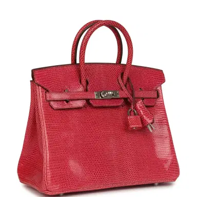 HERMÈS Vintage Hermes Birkin 25 Fuchsia Varanus Niloticus Lizard Palladium Hardware | Thumbnail 2 HERMÈS Vintage Hermes Birkin 25 Fuchsia Varanus Niloticus Lizard Palladium Hardware | Thumbnail 2