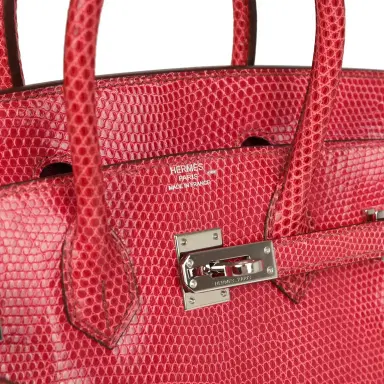 HERMÈS Vintage Hermes Birkin 25 Fuchsia Varanus Niloticus Lizard Palladium Hardware | Thumbnail 7 HERMÈS Vintage Hermes Birkin 25 Fuchsia Varanus Niloticus Lizard Palladium Hardware | Thumbnail 7