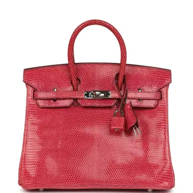 HERMÈS Vintage Hermes Birkin 25 Fuchsia Varanus Niloticus Lizard Palladium Hardware | Thumbnail 1 HERMÈS Vintage Hermes Birkin 25 Fuchsia Varanus Niloticus Lizard Palladium Hardware | Thumbnail 1