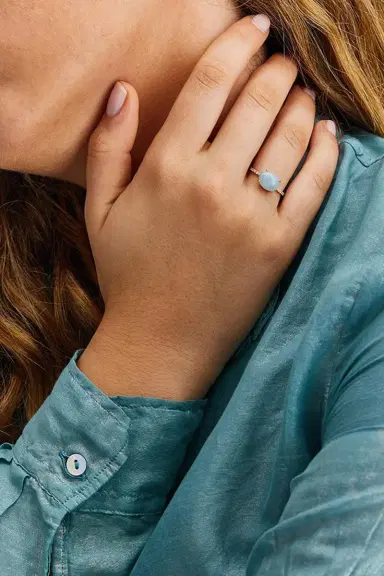 NANIS Aquamarine Diamond Azure Stackable Ring | Thumbnail 2 NANIS Aquamarine Diamond Azure Stackable Ring | Thumbnail 2