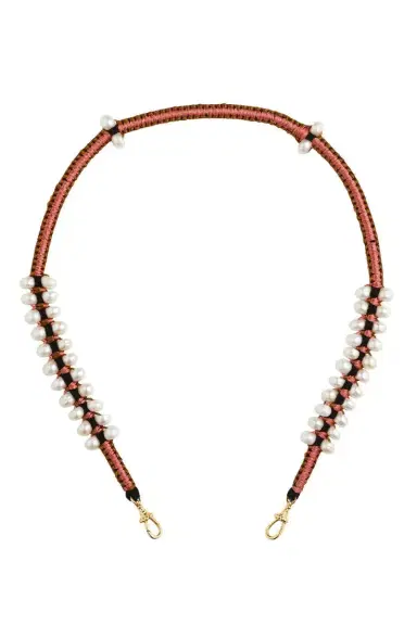 Marie Lichtenberg Pearl Pink Brown Ica Mauli Cord Necklace | Thumbnail 1 Marie Lichtenberg Pearl Pink Brown Ica Mauli Cord Necklace | Thumbnail 1